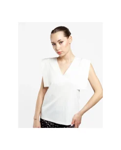 Camisas Y Tops*Cuplé Camiseta Geometrica Punto Blanco