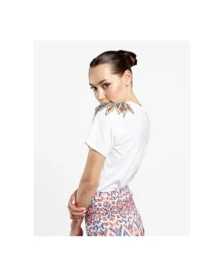 Camisas Y Tops*Cuplé Camiseta Hombros Bordados Punto Blanco