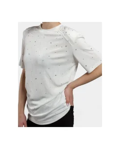 Camisas Y Tops*Cuplé Camiseta Strass Punto Blanco