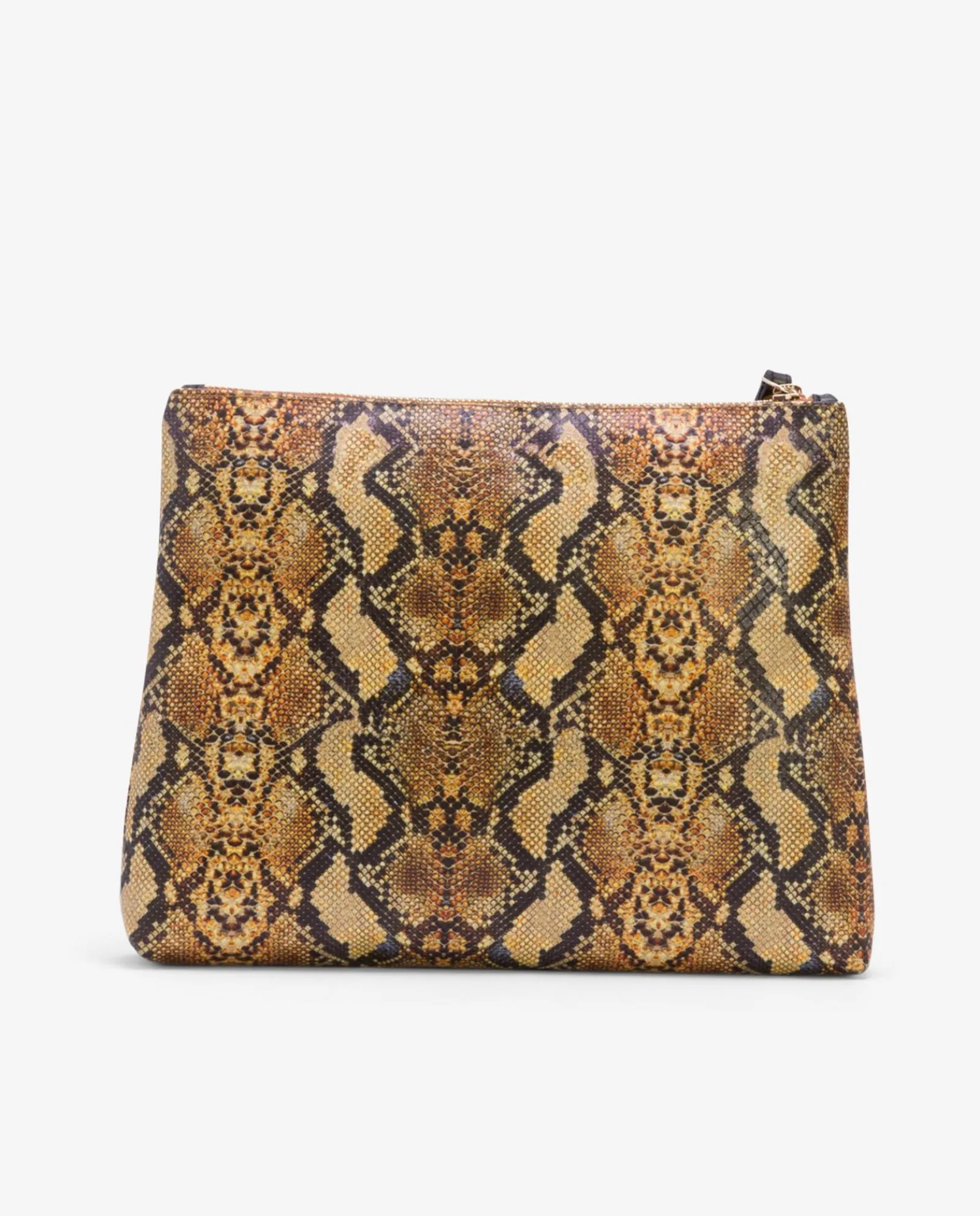 Bolsos Mano*Cuplé Cartera Mano Mediana Serpiente Mostaza