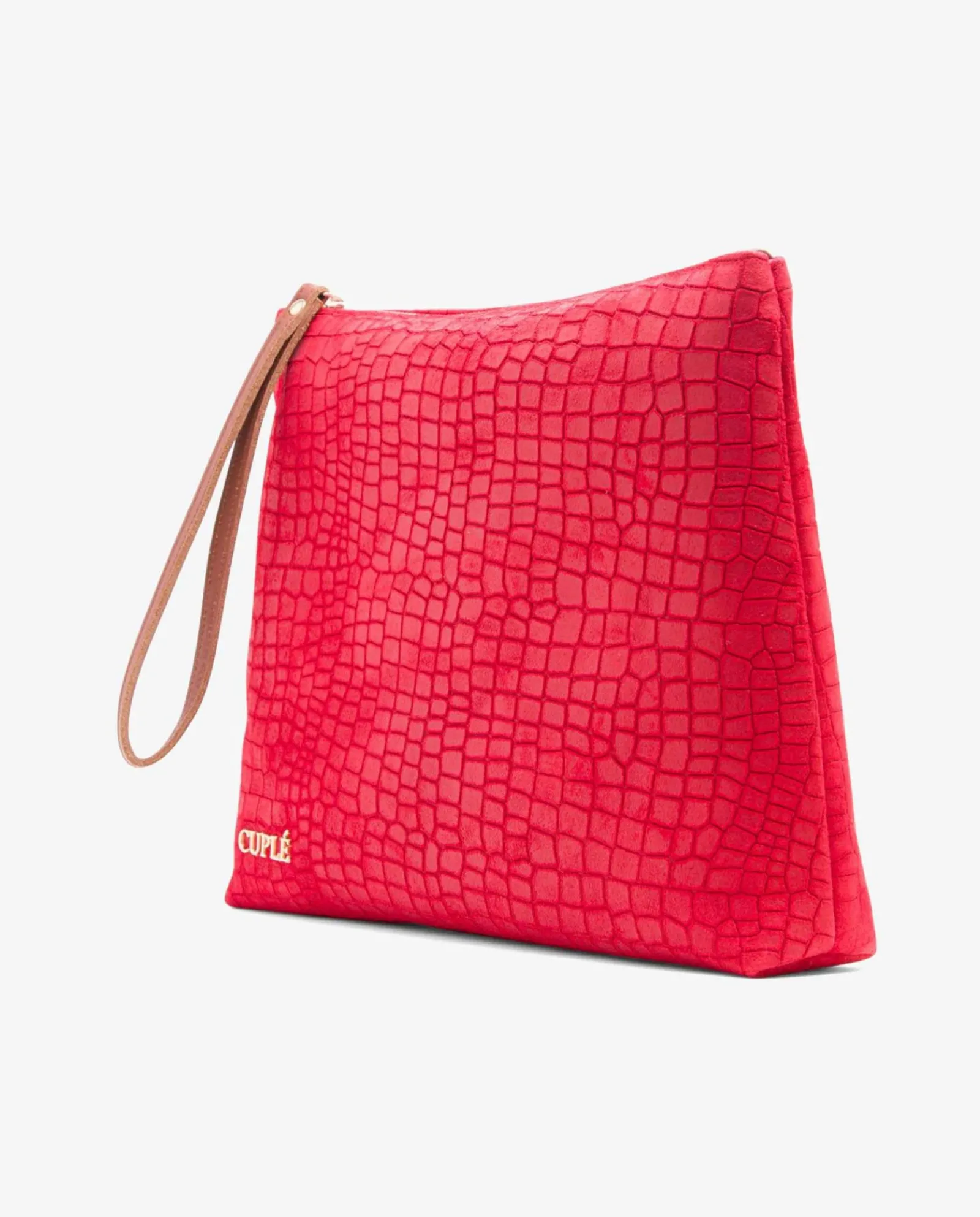 Bolsos Mano*Cuplé Cartera Mano Mediana Serraje Coco Rojo