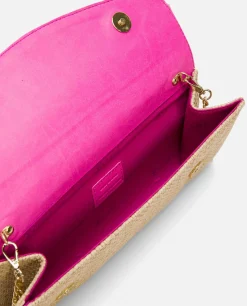 Bolsos Mano*Cuplé Cartera Mano Solapa Textil Beig