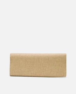 Bolsos Mano*Cuplé Cartera Mano Solapa Textil Beig