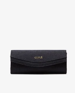 Bolsos Mano*Cuplé Cartera Mano Solapa Textil Negro