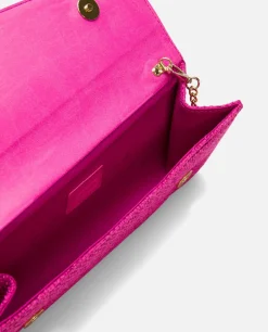 Bolsos Mano*Cuplé Cartera Mano Solapa Textil Fucsia