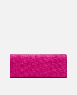 Bolsos Mano*Cuplé Cartera Mano Solapa Textil Fucsia
