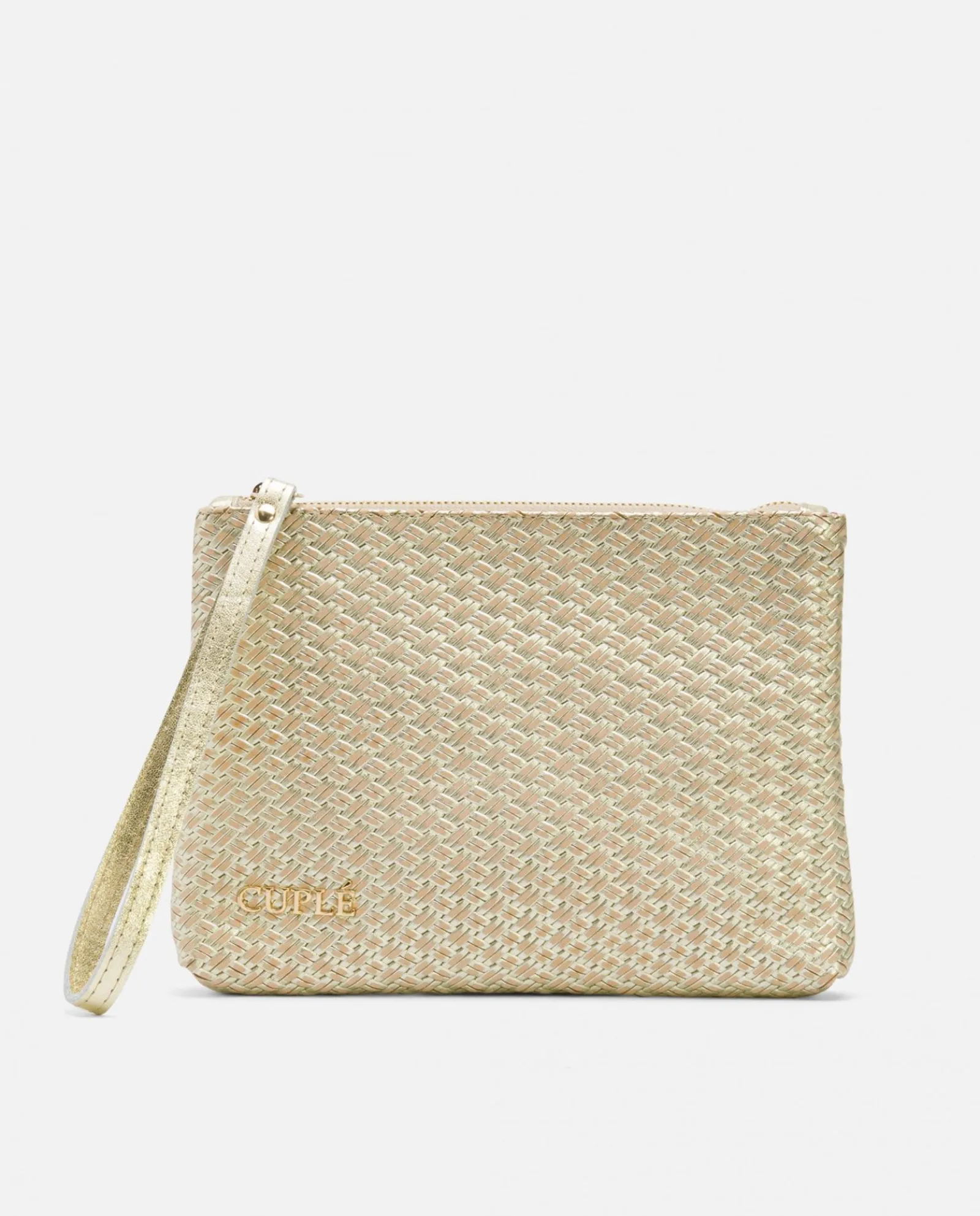 Bolsos Mano*Cuplé Cartera Trenzado Oro