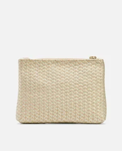 Bolsos Mano*Cuplé Cartera Trenzado Oro