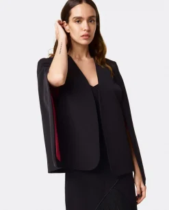 Chaquetas Y Abrigos*Cuplé Chaqueta Capa Crep Negro