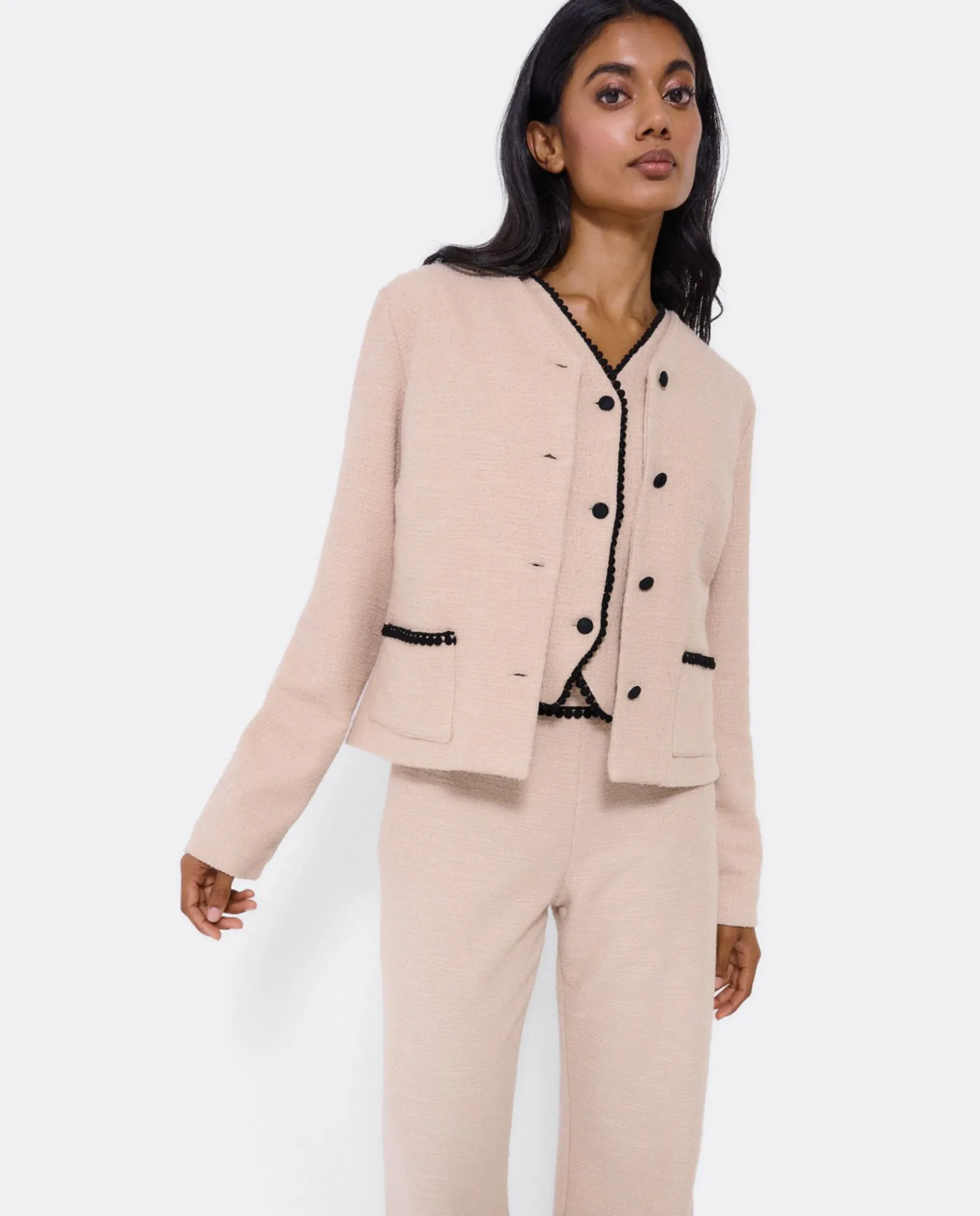 Chaquetas Y Abrigos*Cuplé Chaqueta Corta Tweed Beig