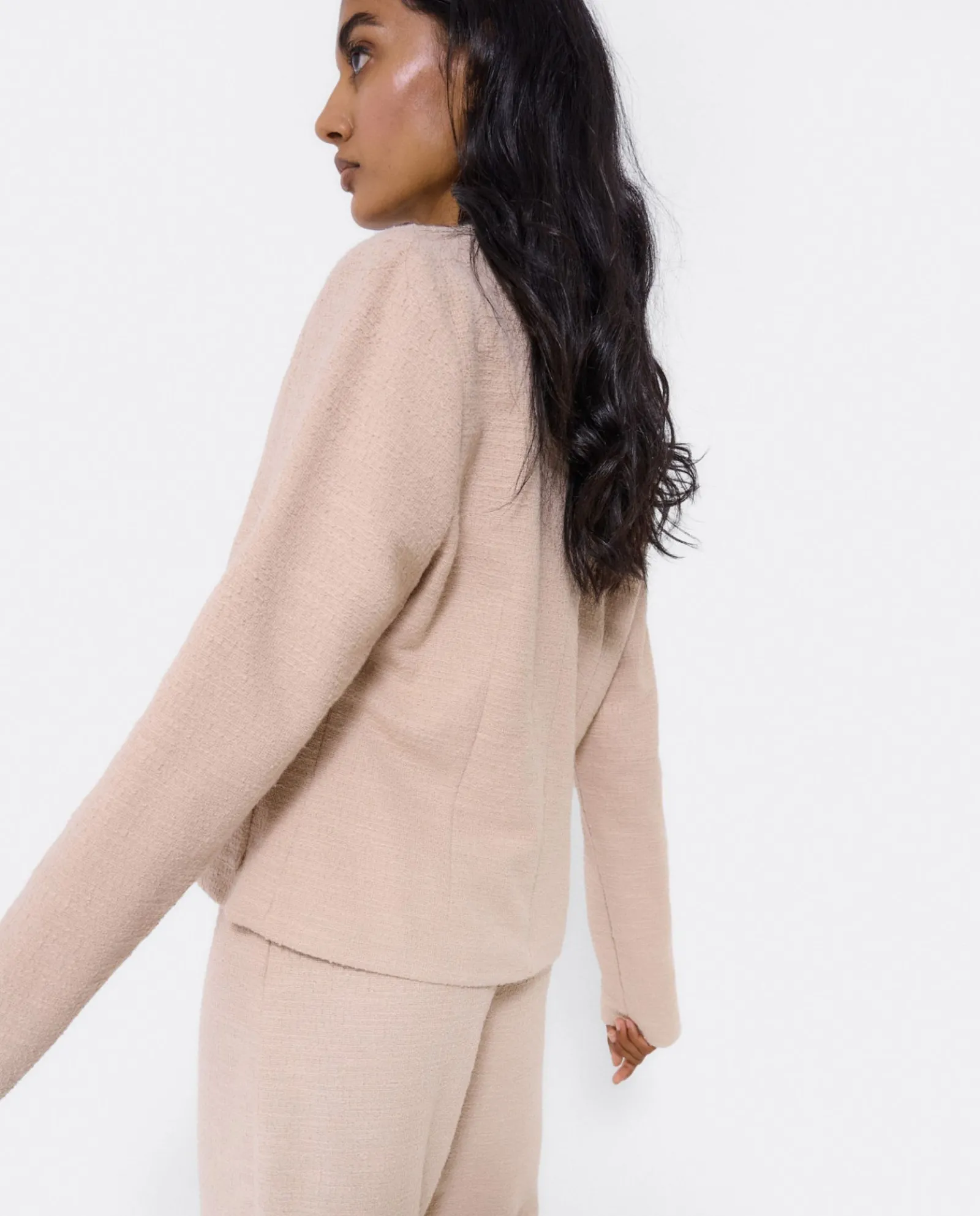 Chaquetas Y Abrigos*Cuplé Chaqueta Corta Tweed Beig