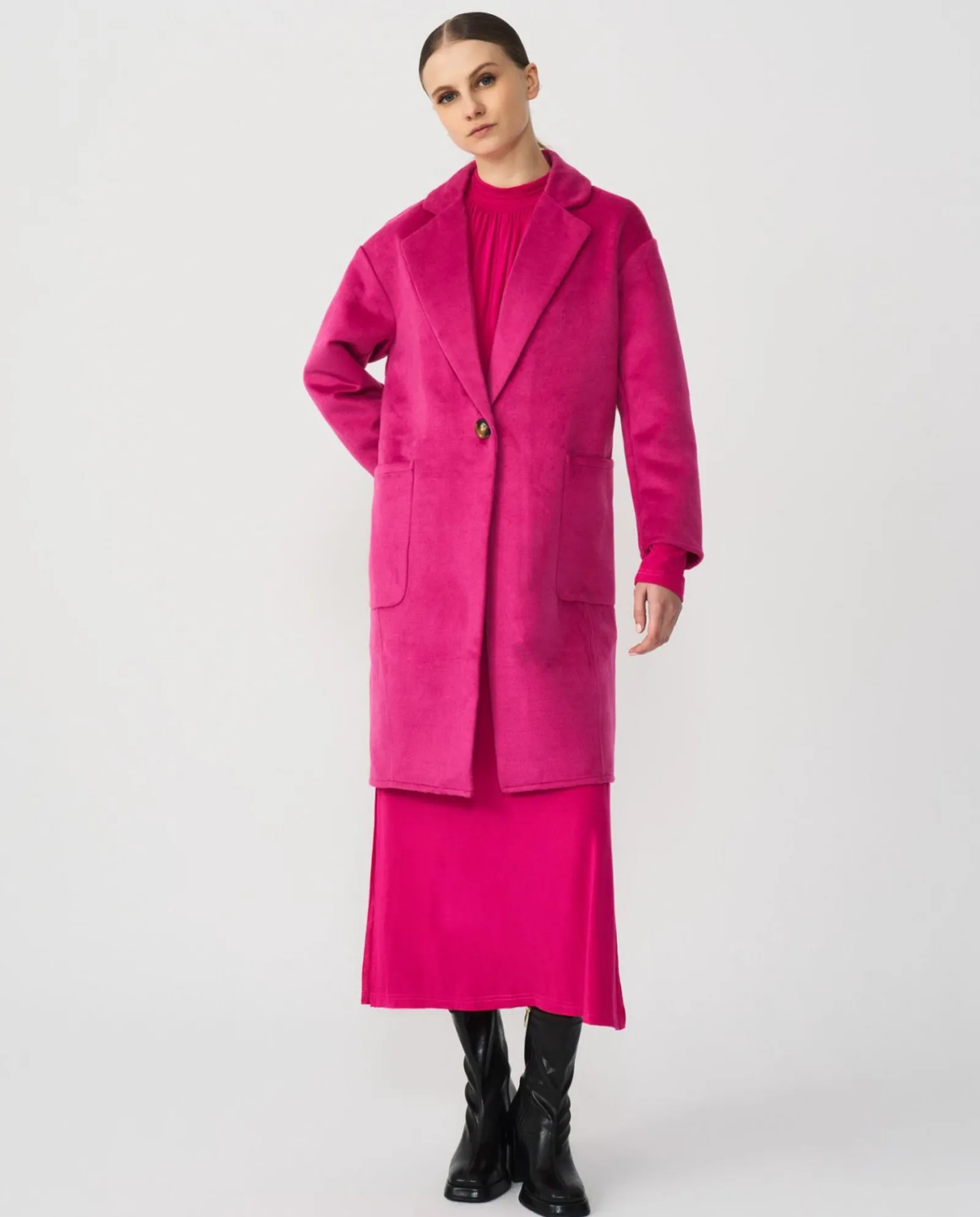 Chaquetas Y Abrigos*Cuplé Chaqueta Larga Pano Fucsia
