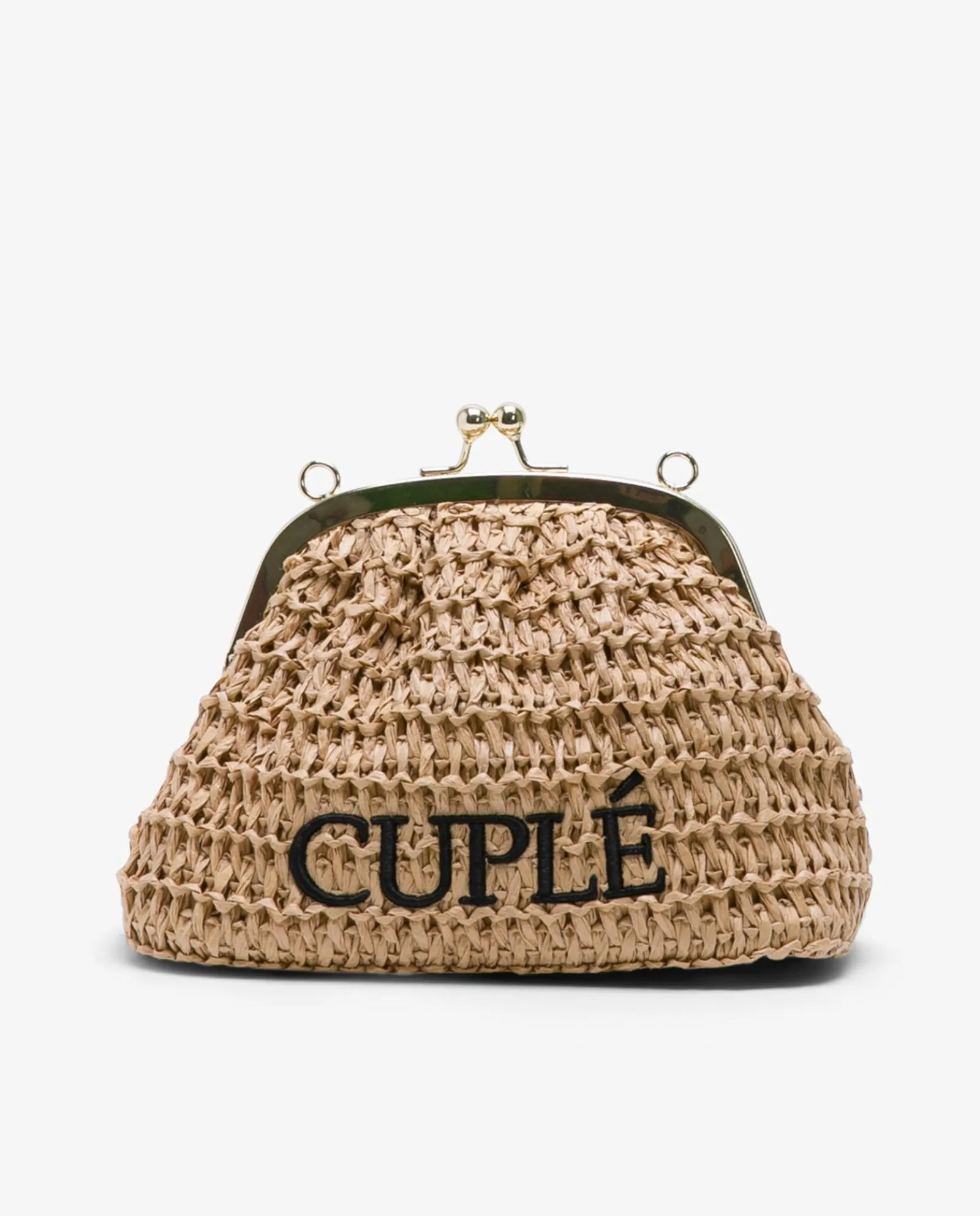 Bolsos Mano*Cuplé Clutch Rafia Beig