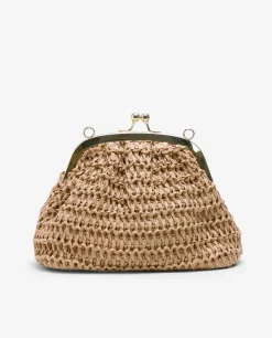 Bolsos Mano*Cuplé Clutch Rafia Beig