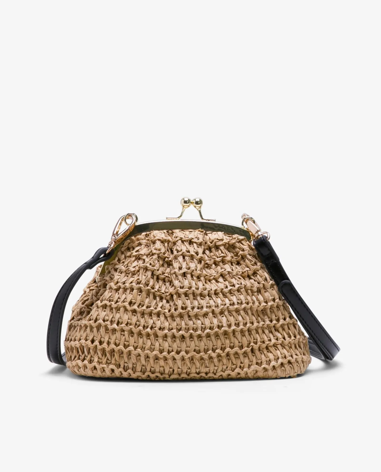 Bolsos Mano*Cuplé Clutch Rafia Beig