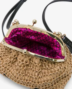 Bolsos Mano*Cuplé Clutch Rafia Beig