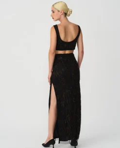 Faldas*Cuplé Conjunto Top Falda Gasa Negro