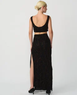 Faldas*Cuplé Conjunto Top Falda Gasa Negro