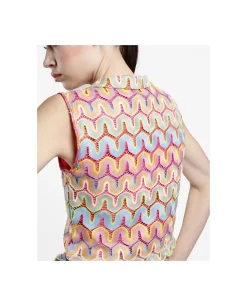 Camisas Y Tops*Cuplé Crop Top Crochet Multicolor