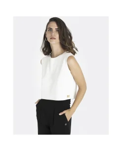 Camisas Y Tops*Cuplé Cropt Top Neopreno Blanco