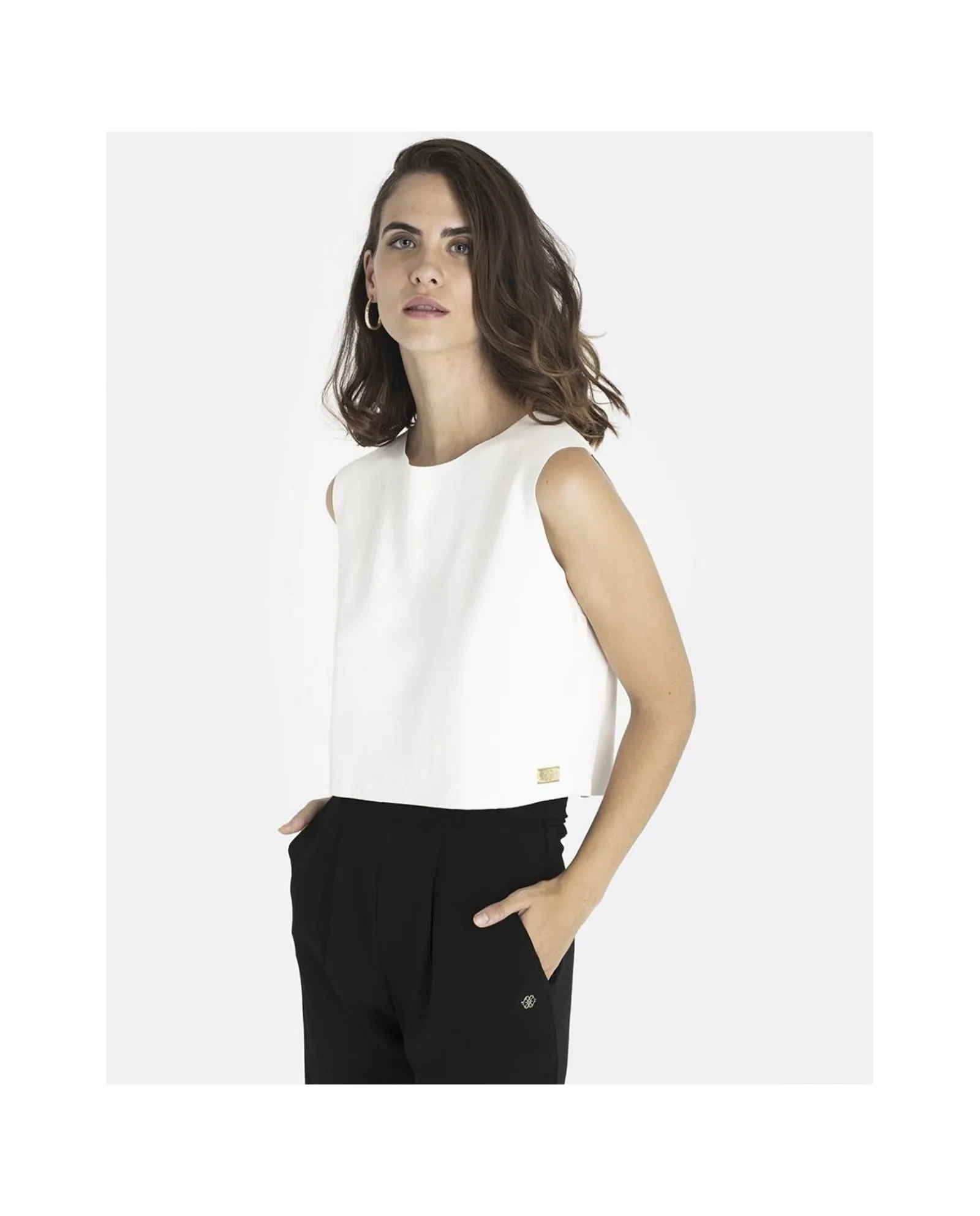 Camisas Y Tops*Cuplé Cropt Top Neopreno Blanco