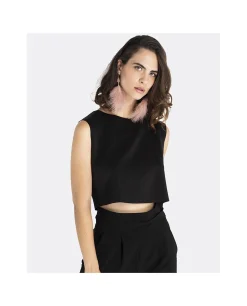 Camisas Y Tops*Cuplé Cropt Top Neopreno Negro