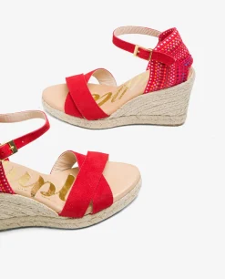 Cuñas*Cuplé Cuna Cruzada Talon Serraje Rojo