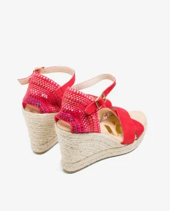 Cuñas*Cuplé Cuna Cruzada Talon Serraje Rojo