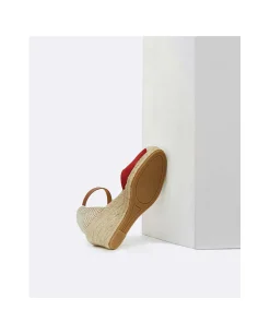 Cuñas*Cuplé Cuna Yute Con Con Pulsera Serraje Rojo