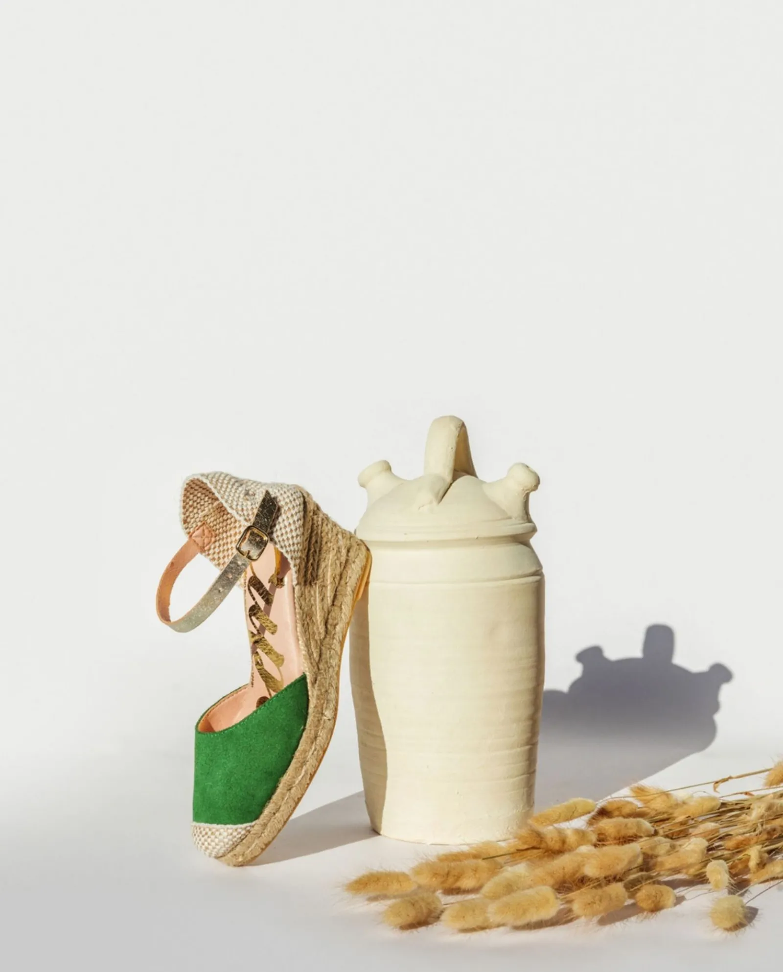Cuñas*Cuplé Cuna Yute Con Con Pulsera Serraje Verde