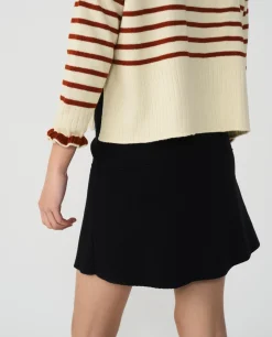 Faldas*Cuplé Falda Mini Volante Punto Negro
