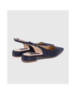 Zapatos Planos*Cuplé Francesita Canos Rafia Marino