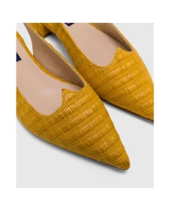 Zapatos Planos*Cuplé Francesita Canos Rafia Mostaza