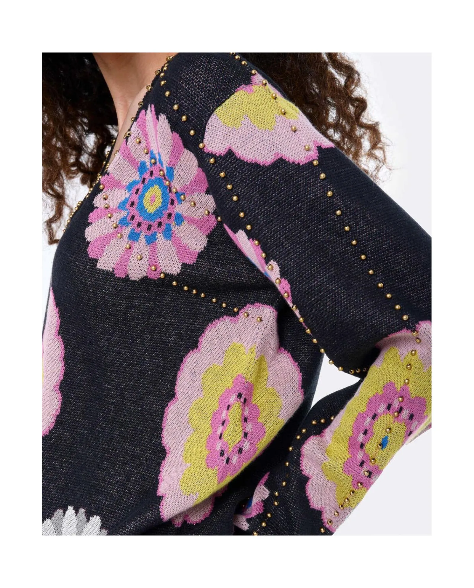 Sudaderas Y Jerseis*Cuplé Jersey Pico Punto Estampado Flor Multi