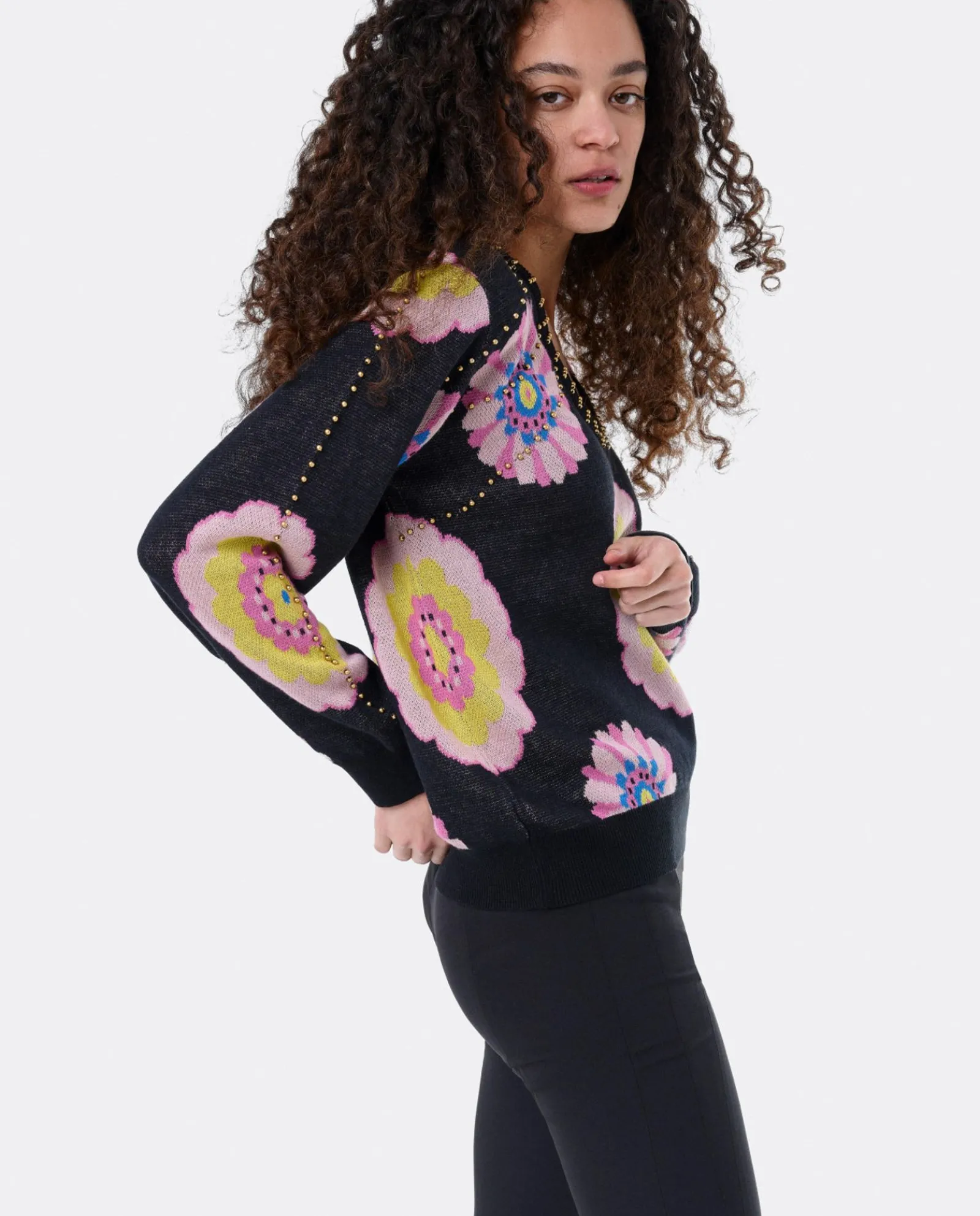 Sudaderas Y Jerseis*Cuplé Jersey Pico Punto Estampado Flor Multi