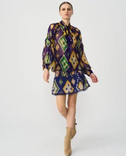 Camisas Y Tops*Cuplé Maxiblusa Romantica Gasa Geometrico Azul