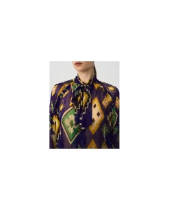 Camisas Y Tops*Cuplé Maxiblusa Romantica Gasa Geometrico Azul