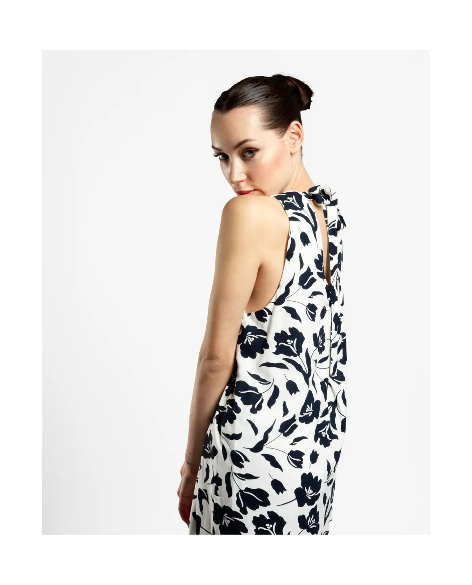 Vestidos*Cuplé Mini Vestido Escote Pliegues Viscosa Estampado Flo