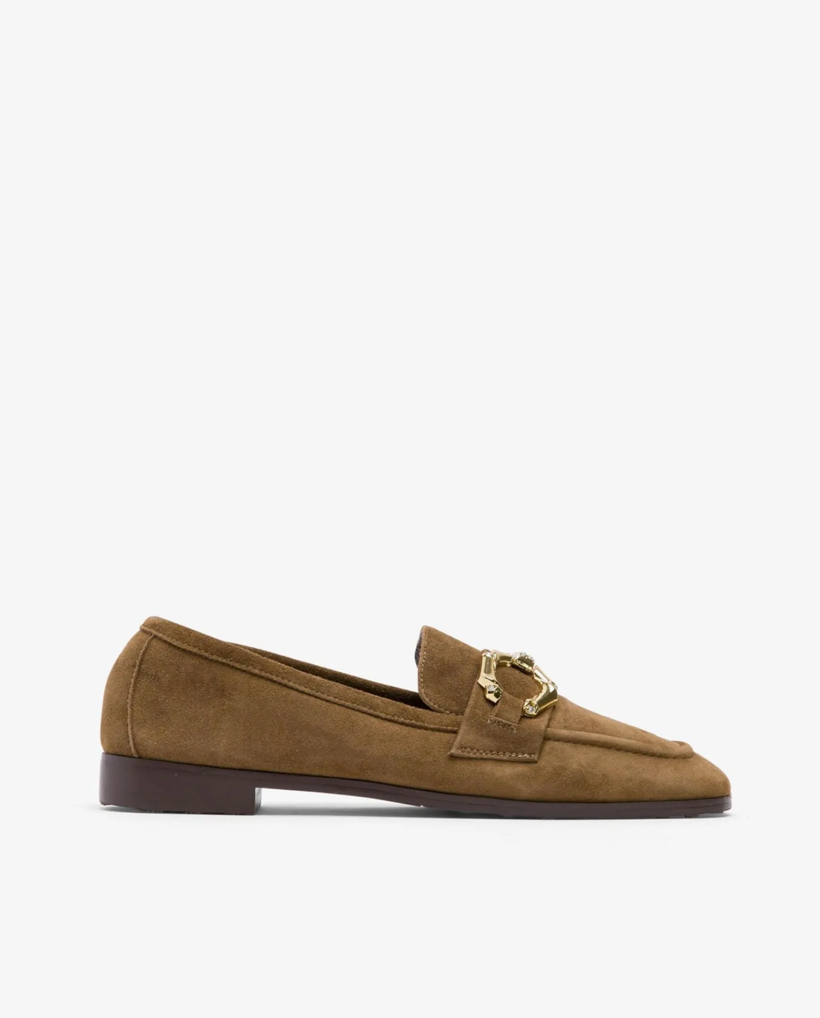 Mocasines Y Bailarinas*Cuplé Mocasin Hebilla Ante Marron