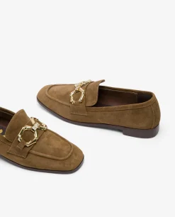 Mocasines Y Bailarinas*Cuplé Mocasin Hebilla Ante Marron