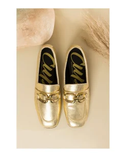 Mocasines Y Bailarinas*Cuplé Mocasin Hebilla Lame Metalizado Oro
