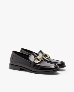 Mocasines Y Bailarinas*Cuplé Mocasin Plano Charol Piel Negro
