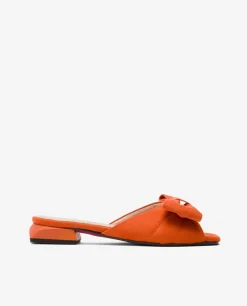 Sandalias Planas*Cuplé Pala Acolchada Ultrasuede Naranja