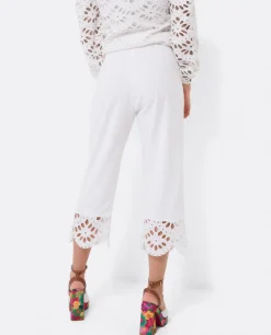 Pantalones*Cuplé Pantalon Bajo Guipur Algodon Blanco