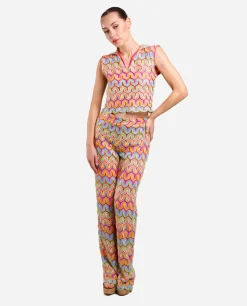 Pantalones*Cuplé Pantalon Campana Crochet Multicolor