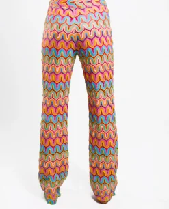 Pantalones*Cuplé Pantalon Campana Crochet Multicolor
