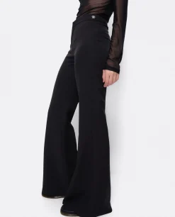 Pantalones*Cuplé Pantalon Campana Doble Tela Negro