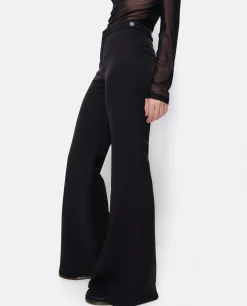 Pantalones*Cuplé Pantalon Campana Doble Tela Negro