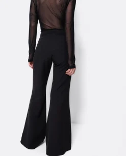 Pantalones*Cuplé Pantalon Campana Doble Tela Negro