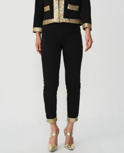 Pantalones*Cuplé Pantalon Crep Negro Lentejuelas